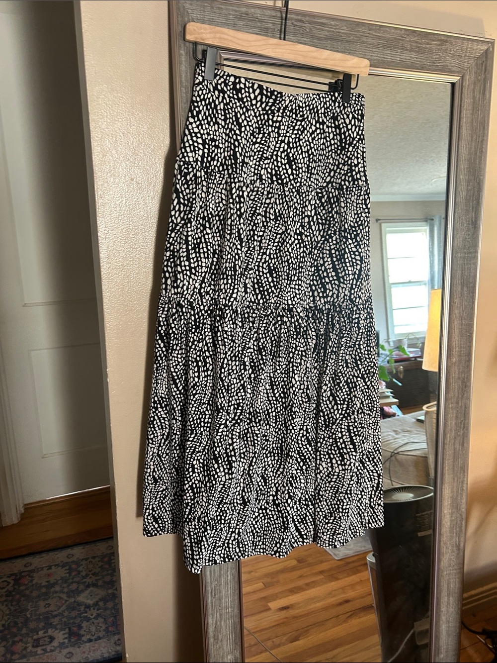 Simply Vera Vera Wang Black & White Printed Maxi Skirt